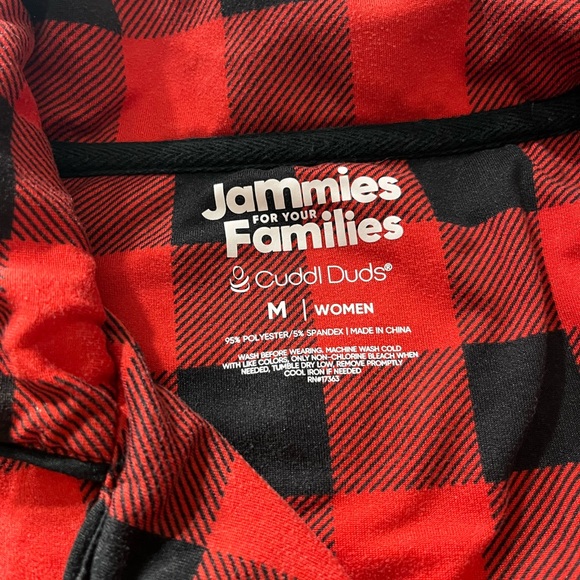Cuddl Duds Red and Black Checkered women’s pajamas two piece set medium - Picture 2 of 6